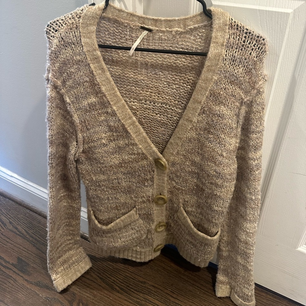 Free people brown sweater with Buttons